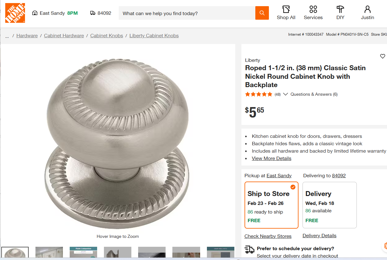 Liberty Satin Nickel Cabinet Hardware – 44 Pieces (Bars and Knobs...Retail $250+ New)