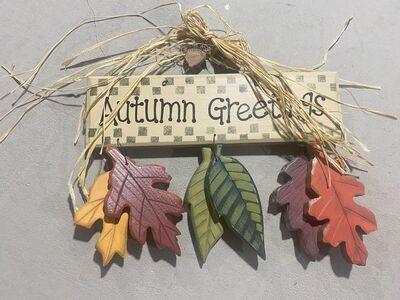 Autumn Greetings Door or Wall Hanger Decoration