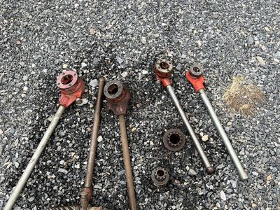 Vintage Pipe Threader Die Stock Tool Set - Various Sizes for Plumbing & Industrial Use