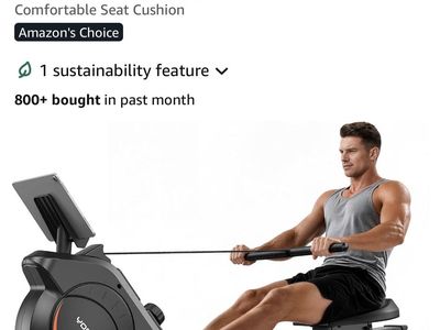 Yosuida Magnetic Rowing Machine for Home Gym, Bluetooth App Connected LCD Monitor