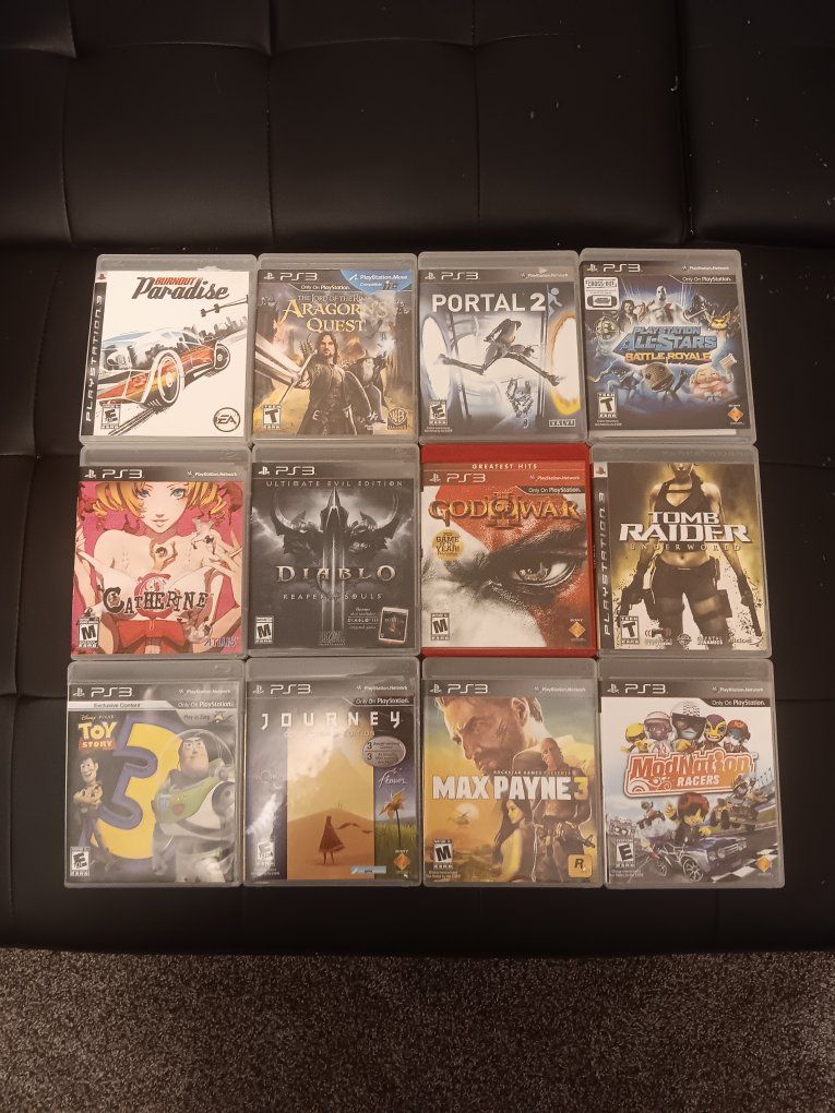 Lot of 12 PS3 Games: God of War, Tomb Raider, Portal 2, Max Payne 3, ModNation Racers & More!