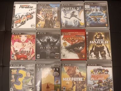 Lot of 12 PS3 Games: God of War, Tomb Raider, Portal 2, Max Payne 3, ModNation Racers & More!
