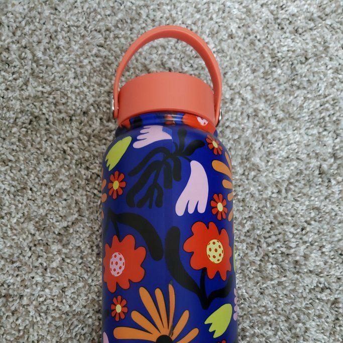 Stainless Water Bottle - Floral with Handle