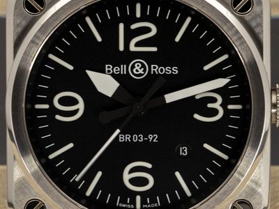 Bell & Ross BR 03-92 Black Steel Automatic 42mm Full Set – 3 Straps – Aviation Watch