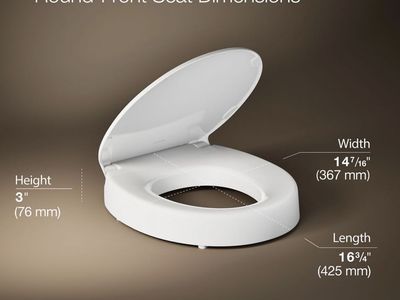 KOHLER 3 Height, Elevated Round Toilet Seat,
