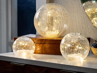Evergreen LED Glass Spheres, Set of 3 1796178 #103841