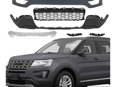 2016-2017 Ford Explorer Front Bumper Cover Grille Lower Valance Replacement Kit OE Style