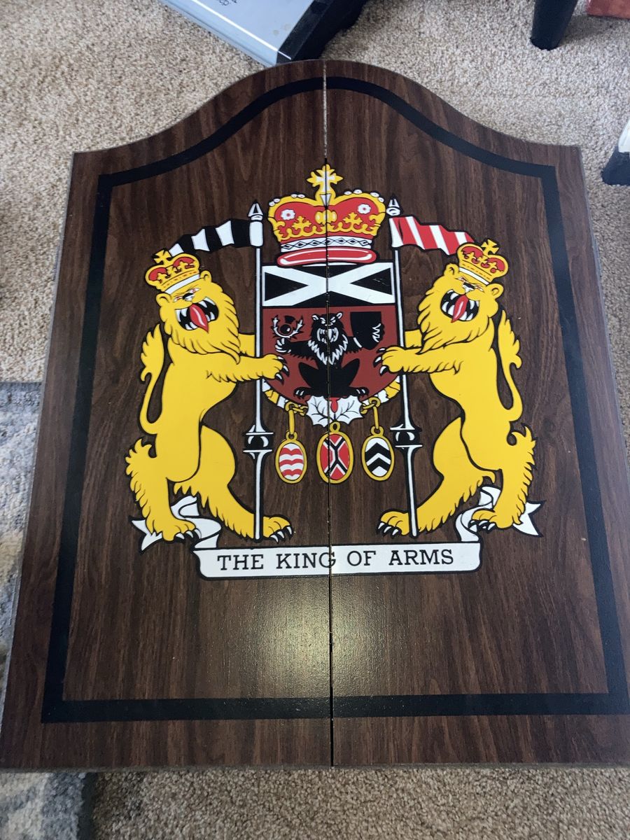 Vintage Harvard “King of Arms” Dartboard Cabinet