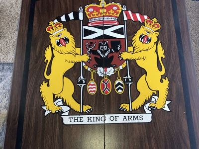 Vintage Harvard “King of Arms” Dartboard Cabinet