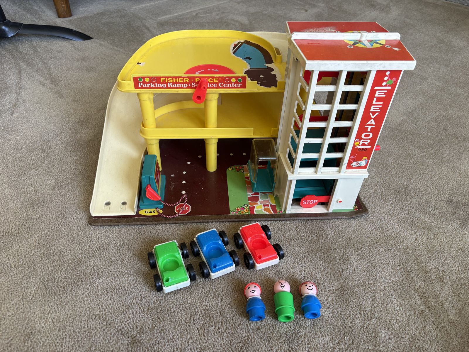 Vintage Fisher-Price Little People Parking Garage Set