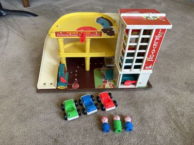 Vintage Fisher-Price Little People Parking Garage Set