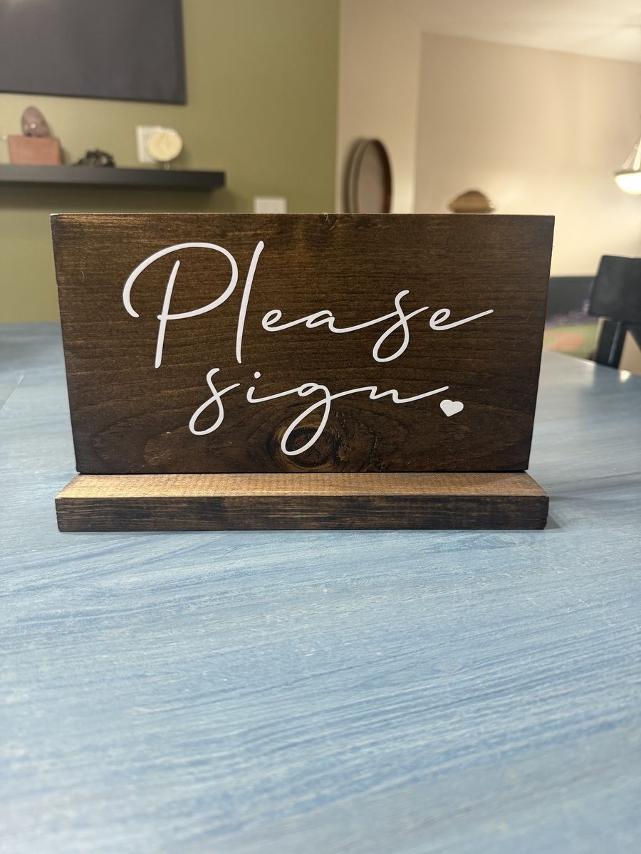 **FOR SALE: Rustic Wedding “Please Sign”
