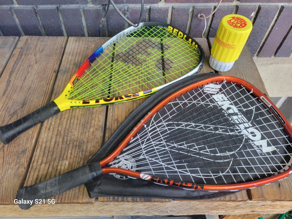Racketball Rackets and ball case