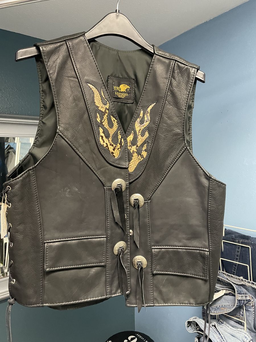 custom leather Biker Vest