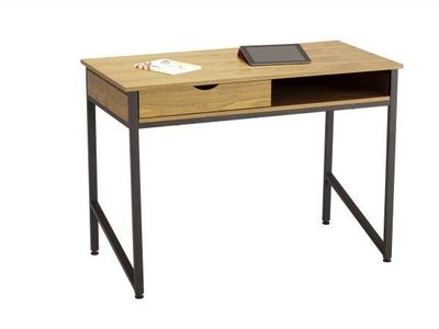 Safco 1950BL Single Drawer Metal Leg Office Desk