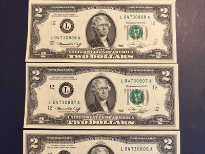 $2 sequential bills