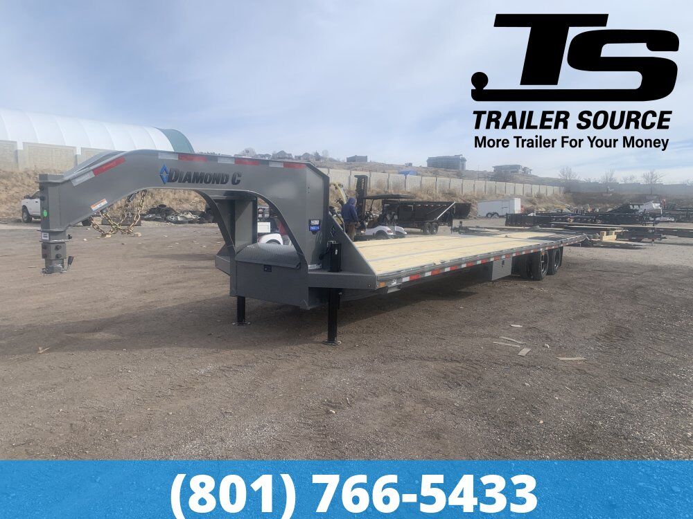 8.5x40 Diamond C FMAX-HDT 216 Gooseneck Hydraulic Dovetail Equipment Trailer -  40K GVWR - Hydraulic Jack(s)