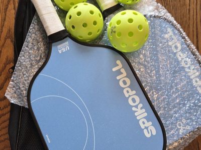 Spikopoll Pickleball Set USA Approved 2 Paddles & 4 Balls with 1 Carry Bag