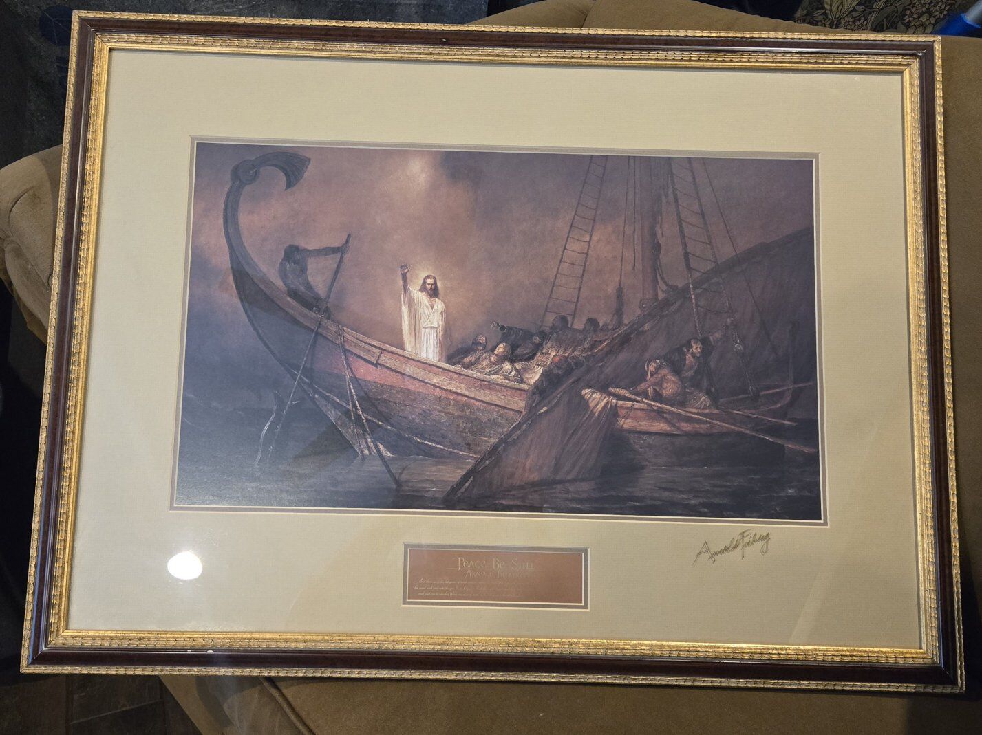 Large Arnold Friberg Print - 'Peace Be Still'