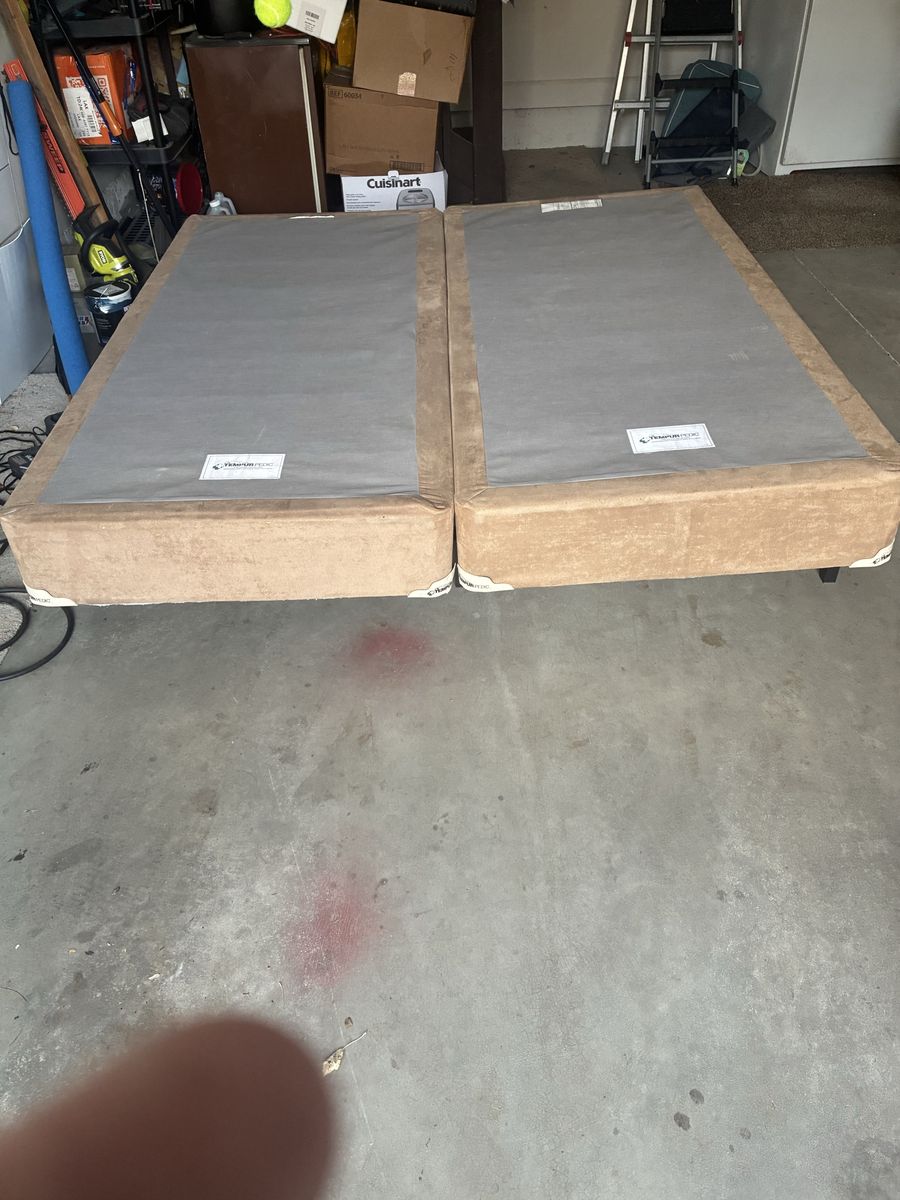 King Size Temper-Pedic Mattress Foundation & Frame