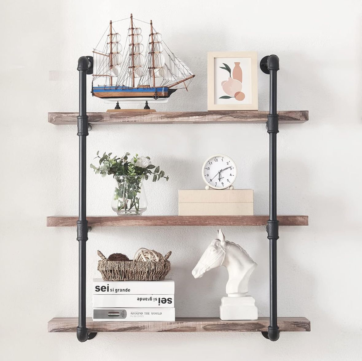 Industrial Pipe Triple Shelf