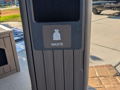 Outdoor Waste Bin Trash Can Recycling Container Grey Wood-look Finish