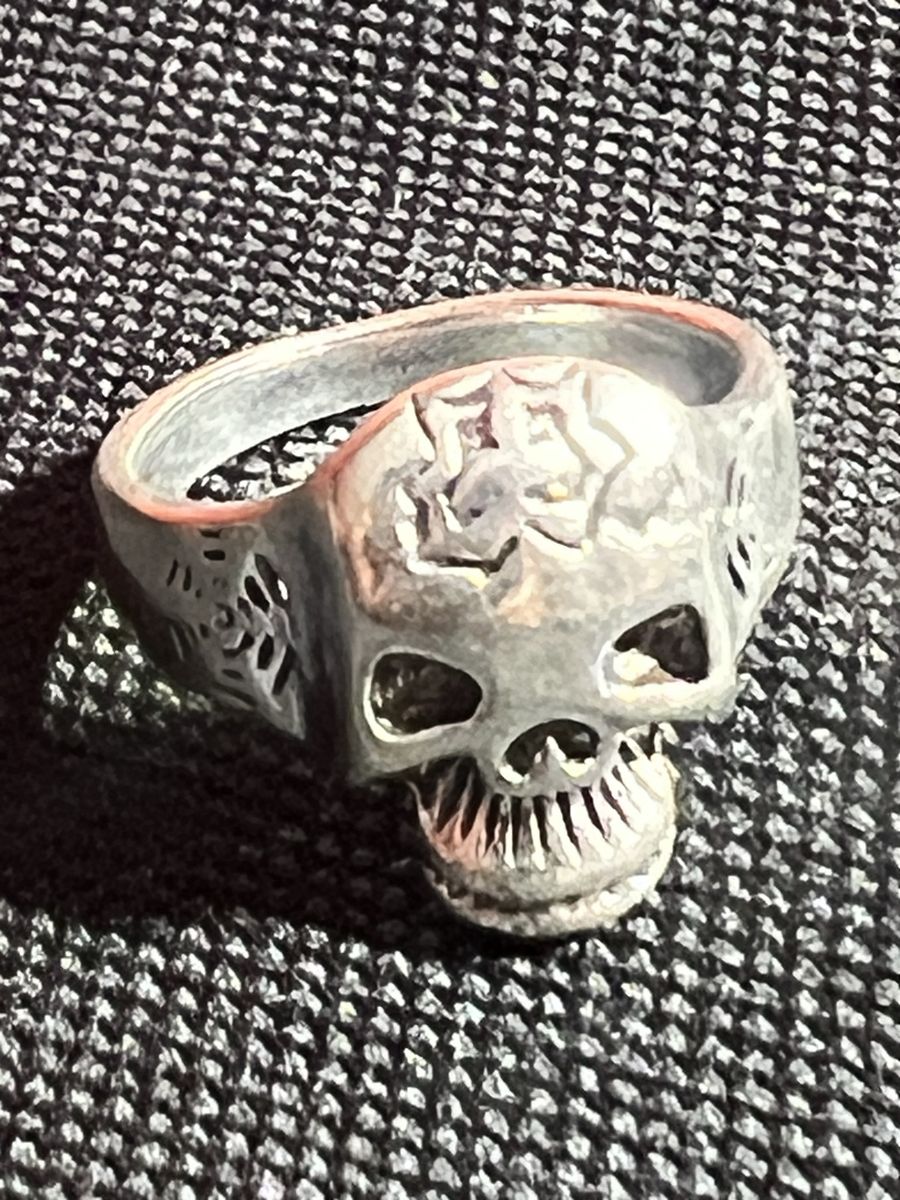 Unique Skull Ring, Silver Tone, Detailed Design Size-9