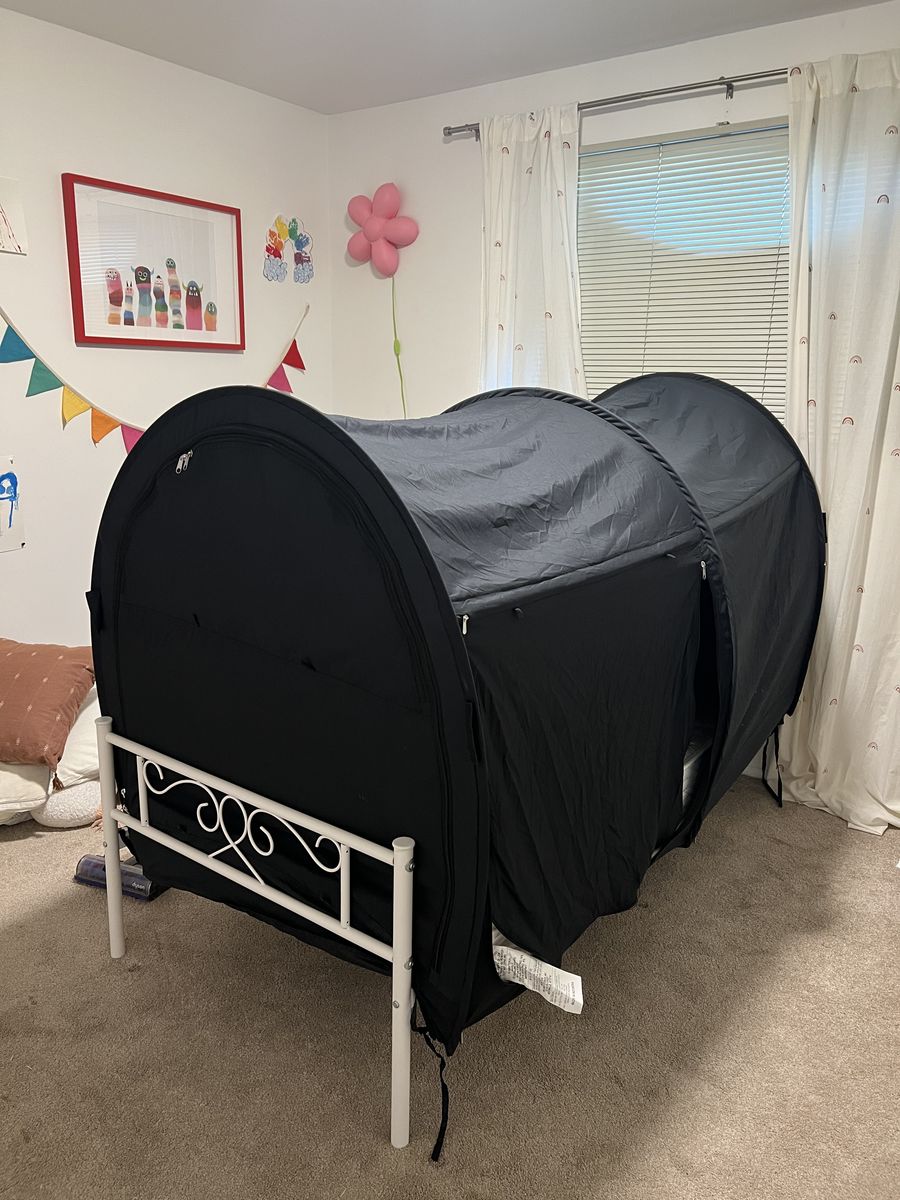 Blackout privacy canopy bed tent foldable for travel