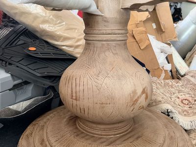Beautiful Table Base. One Solid Wood Piece!