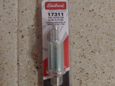 Edelbrock fuel filter. NEW!
