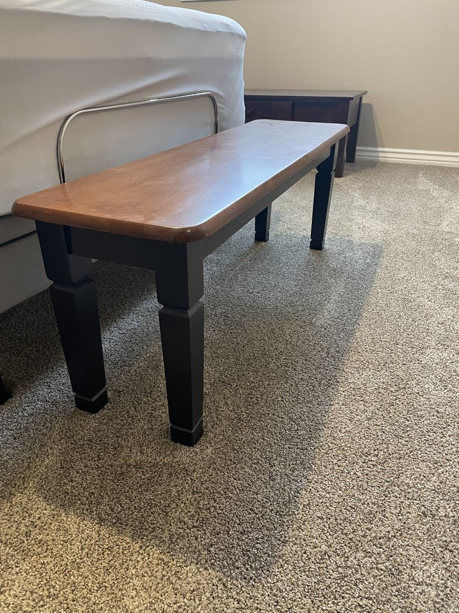 solid wood bench