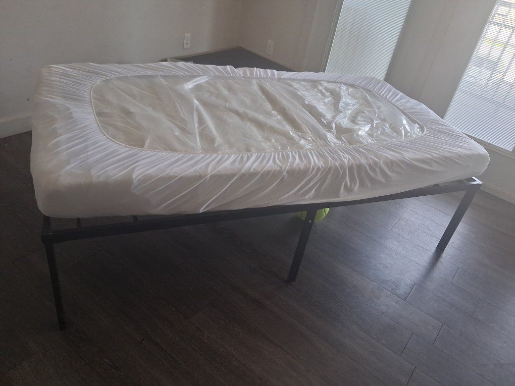 twin metal frame and mattress