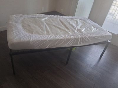 twin metal frame and mattress