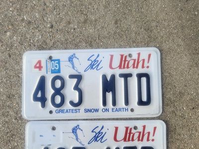 Pair of Ski Utah license plates