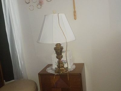 Vintage Brass Lamps & Clear Glass Lamp