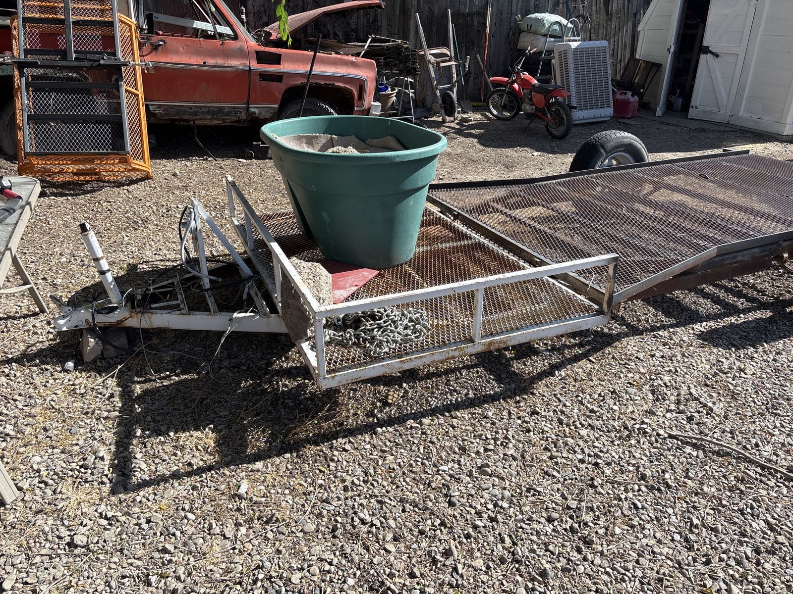 Utility Trailer - Flatbed Mesh Floor with Ramp - Used Condition