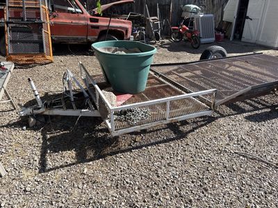 Utility Trailer - Flatbed Mesh Floor with Ramp - Used Condition