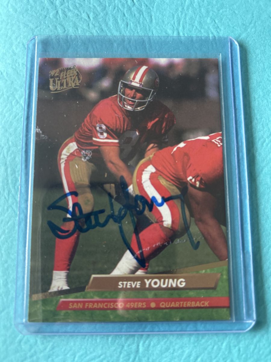 Steve Young Autograph BYU San Francisco 49ers Hand Signed Auto NFL Fleer Ultra Card