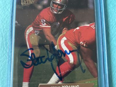 Steve Young Autograph BYU San Francisco 49ers Hand Signed Auto NFL Fleer Ultra Card