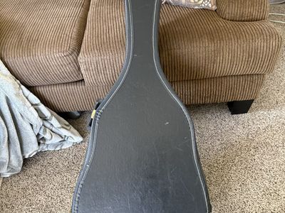 Used Guitar Hard Case - Black with White Stitching - Standard Acoustic/Electric Guitar