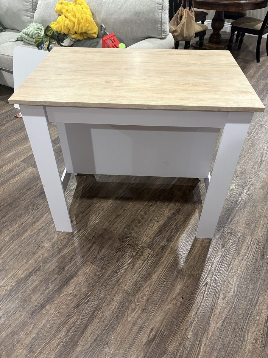 White Kitchen Island with Laminate Top