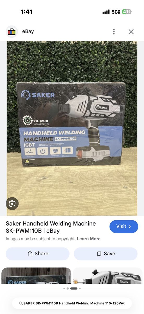 SAKER SK-PWM110B Handheld Welding Machine 110-120VAC, 20-120A Output