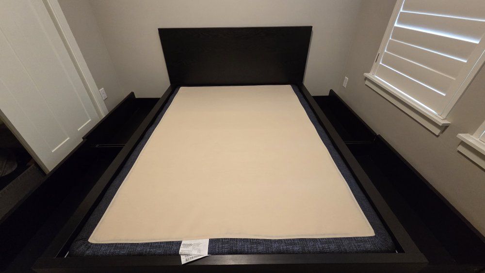 IKEA Malm Bed Frame with Drawers and Box Spring