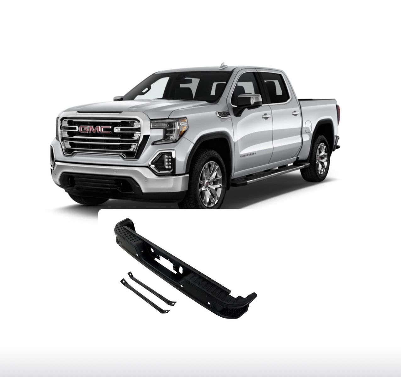 Rear Step Bumper Assembly For Chevy Silverado GMC Sierra 1500 2019 20-2023 Steel w sensor