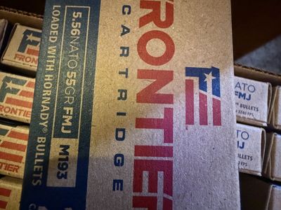 Frontier Cartridge 5.56 NATO 55gr FMJ M193 Ammunition - 1000 Rounds Loaded with Hornady Bullets