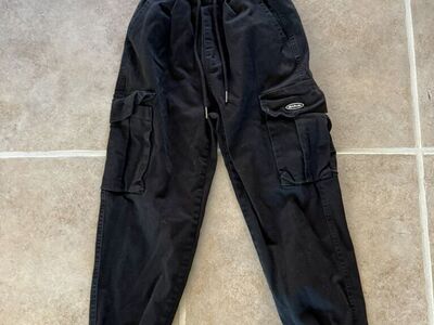 Mini panda brand cargo pants black girls size 10