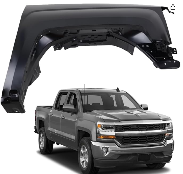 Fender Front Passenger  2014-2018 Chevy Silverado Fender of Black