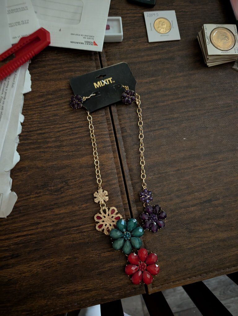 Mixit Ladies Necklace with earrings sold by JCPenn