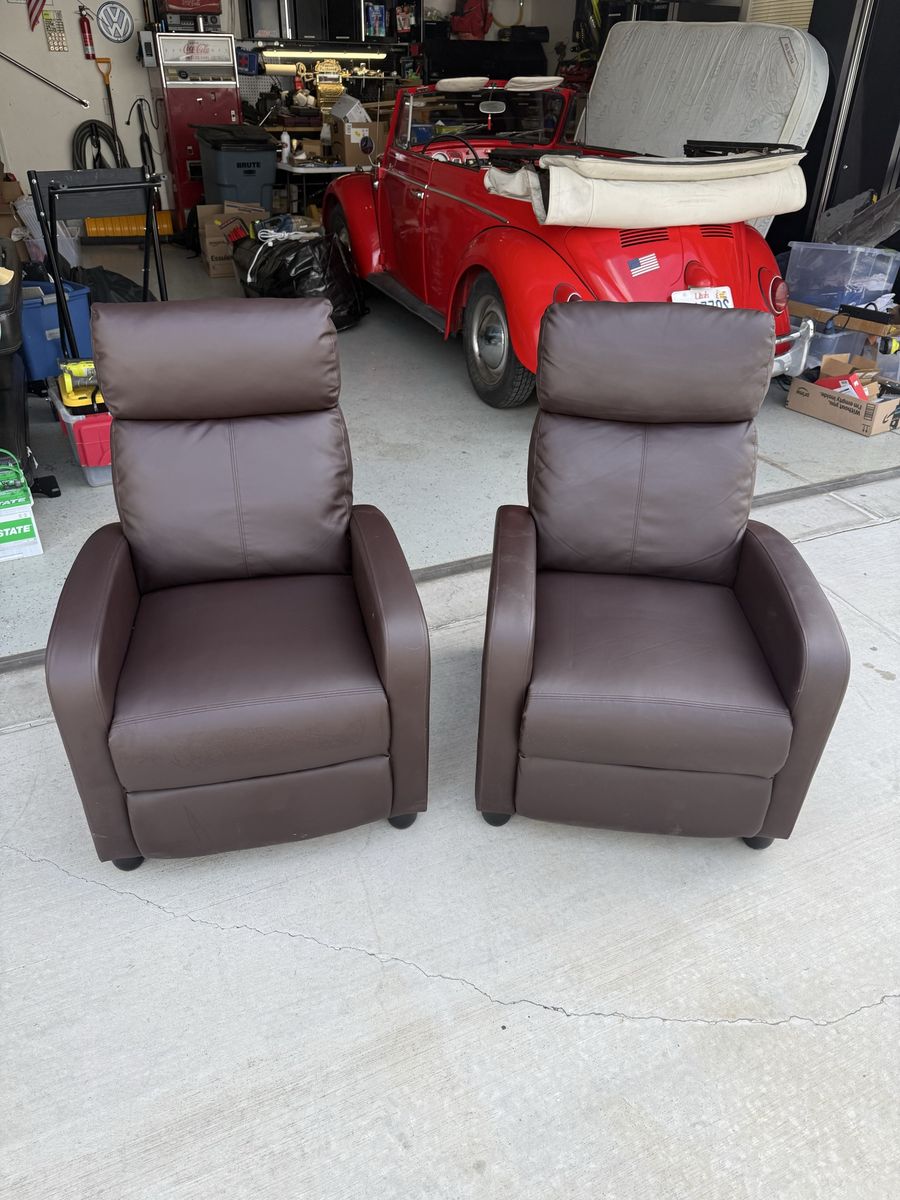Brown RV small space recliner set