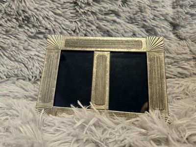 Art Deco Style HERITAGE METALWORKS Fine Pewter Double Frame - Made in USA
